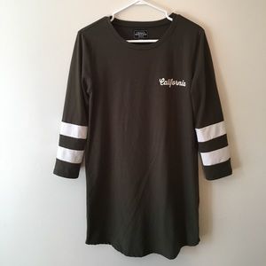 Army green long sleeve dress